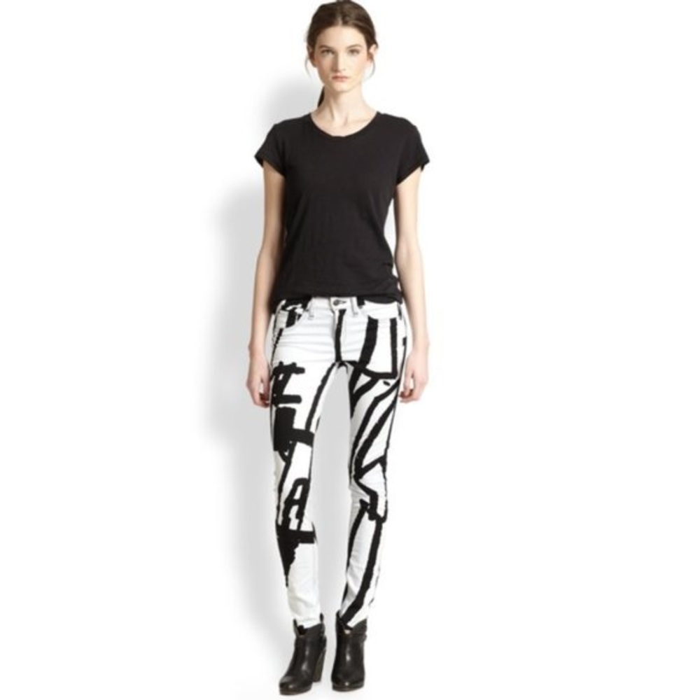 Rag & Bone Skinny Jeans in Abstract Robot